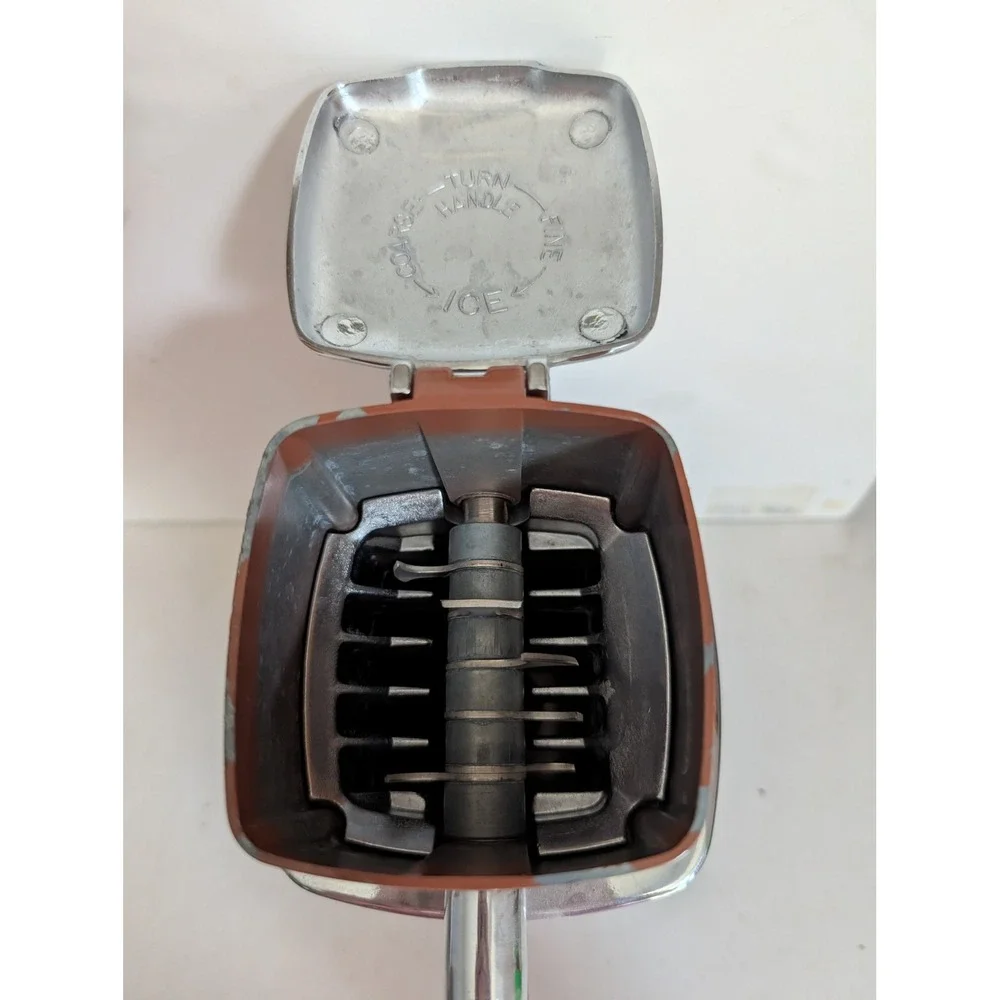 Vintage Rival Ice-O-Mat Ice Crusher Manual Hand Crank Brown  Kitchen Tool MCM